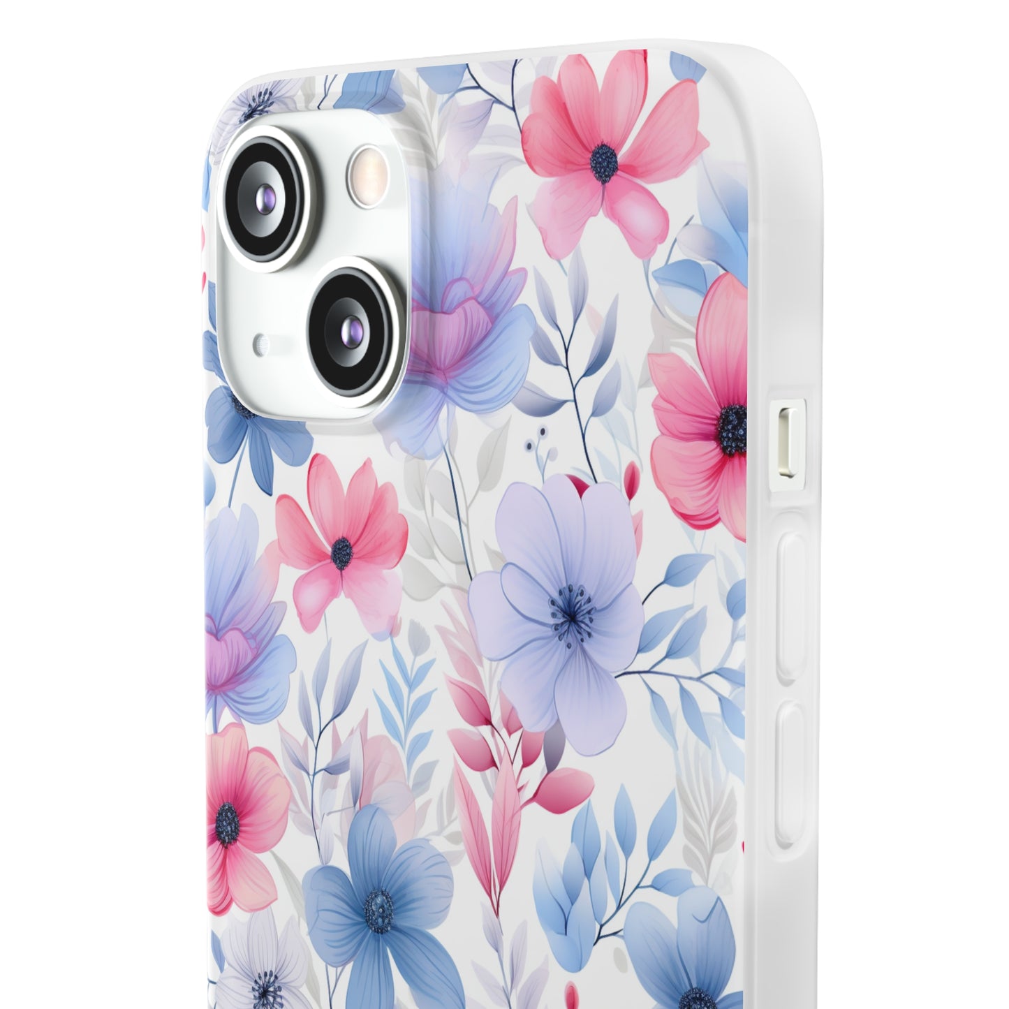 Floral Whispers - Soft Hues of Violets, Pinks, and Blues - Flexi Phone Case Phone Case Pattern Symphony   