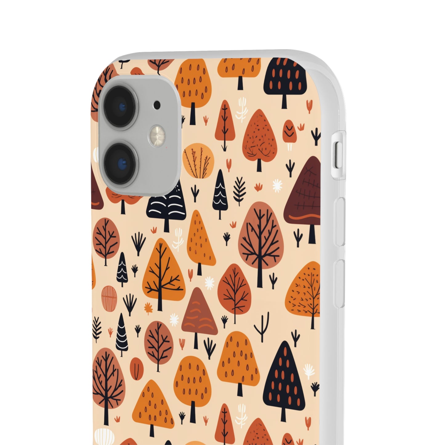 Terracotta Tree Tapestry: A Playful Autumn Mosaic - Flexible Phone Case