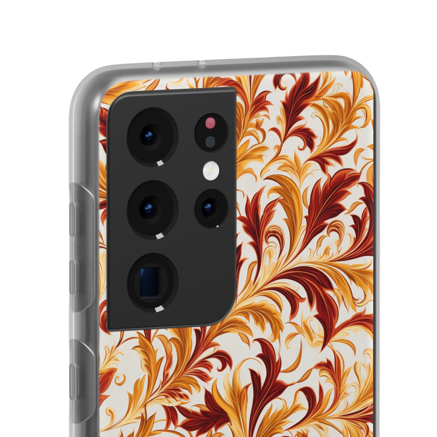 Swirling Autumn: Vortexes of Fall Foliage in Gold and Bronze - Flexible Phone Case