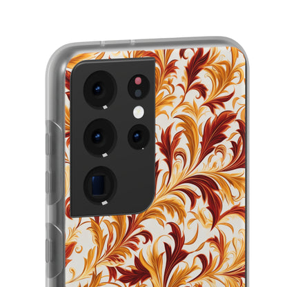 Swirling Autumn: Vortexes of Fall Foliage in Gold and Bronze - Flexible Phone Case