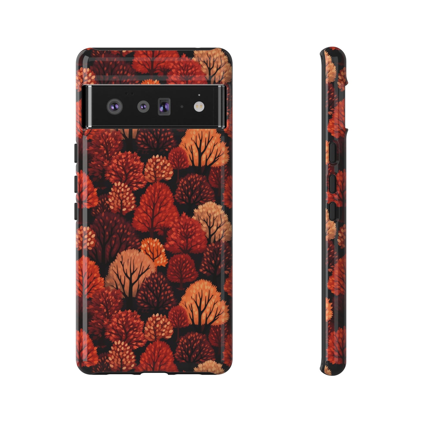 Crimson Forest: Autumn Trees in Vibrant Detail - Tough Phone Case