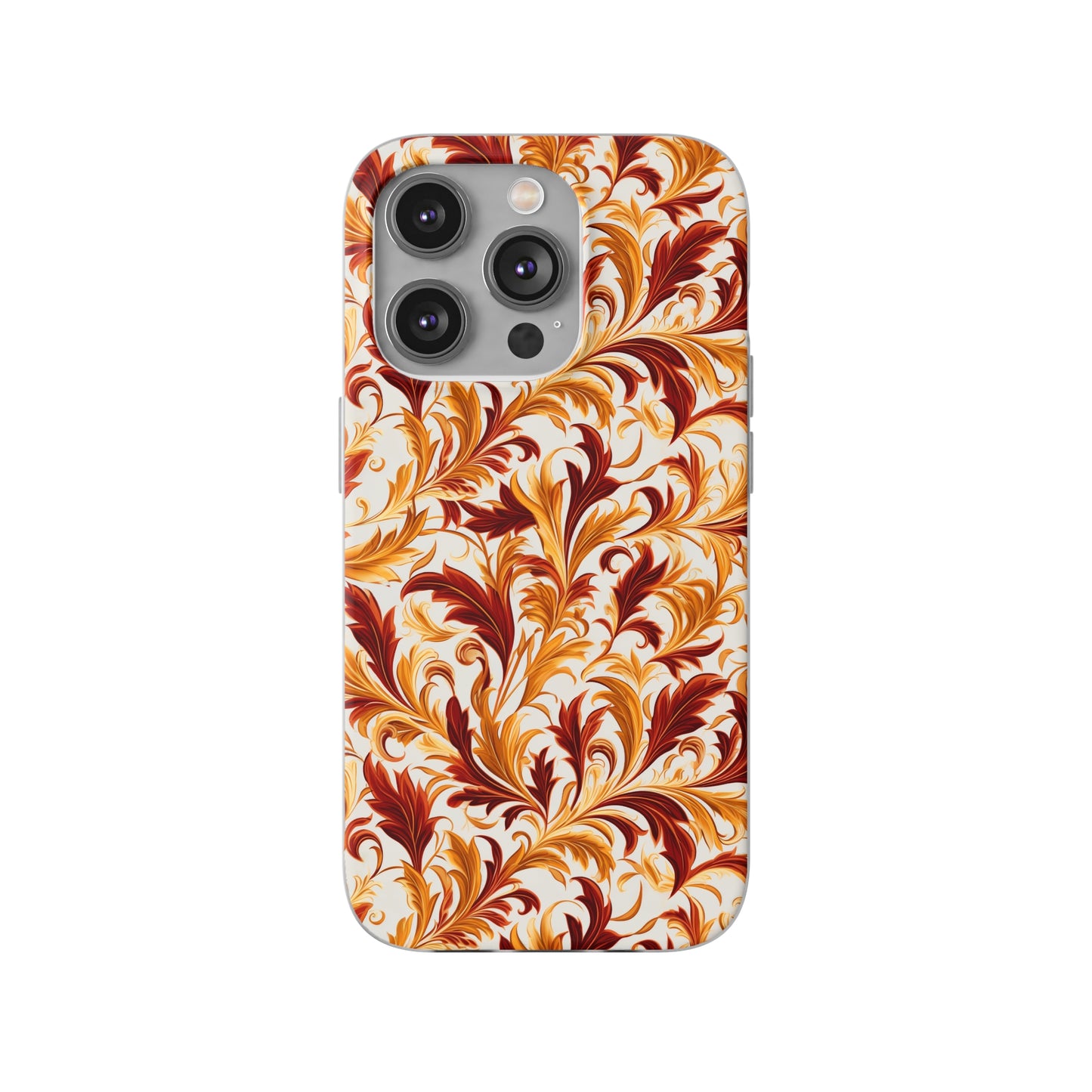 Swirling Autumn: Vortexes of Fall Foliage in Gold and Bronze - Flexible Phone Case