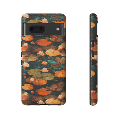 Orange Lotus Whisper: Autumn on the Water - Tough Phone Case