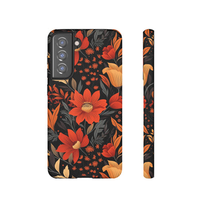 Autumn Blossom Noir: A Dark Floral Canvas Tough Case