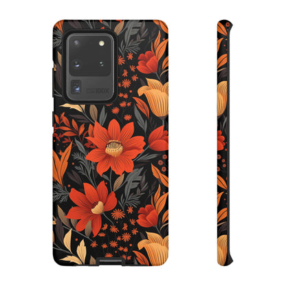 Autumn Blossom Noir: A Dark Floral Canvas Tough Case