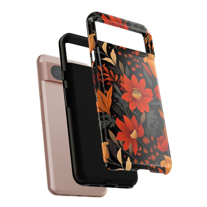 Autumn Blossom Noir: A Dark Floral Canvas Tough Case