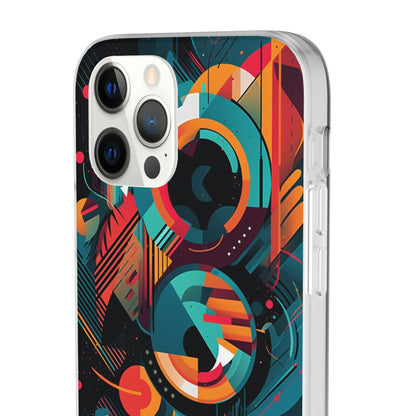 Vibrant Geometric Fusion Phone Case - Bold Squares & Circles Design - Flexi Cases Phone Case Pattern Symphony   