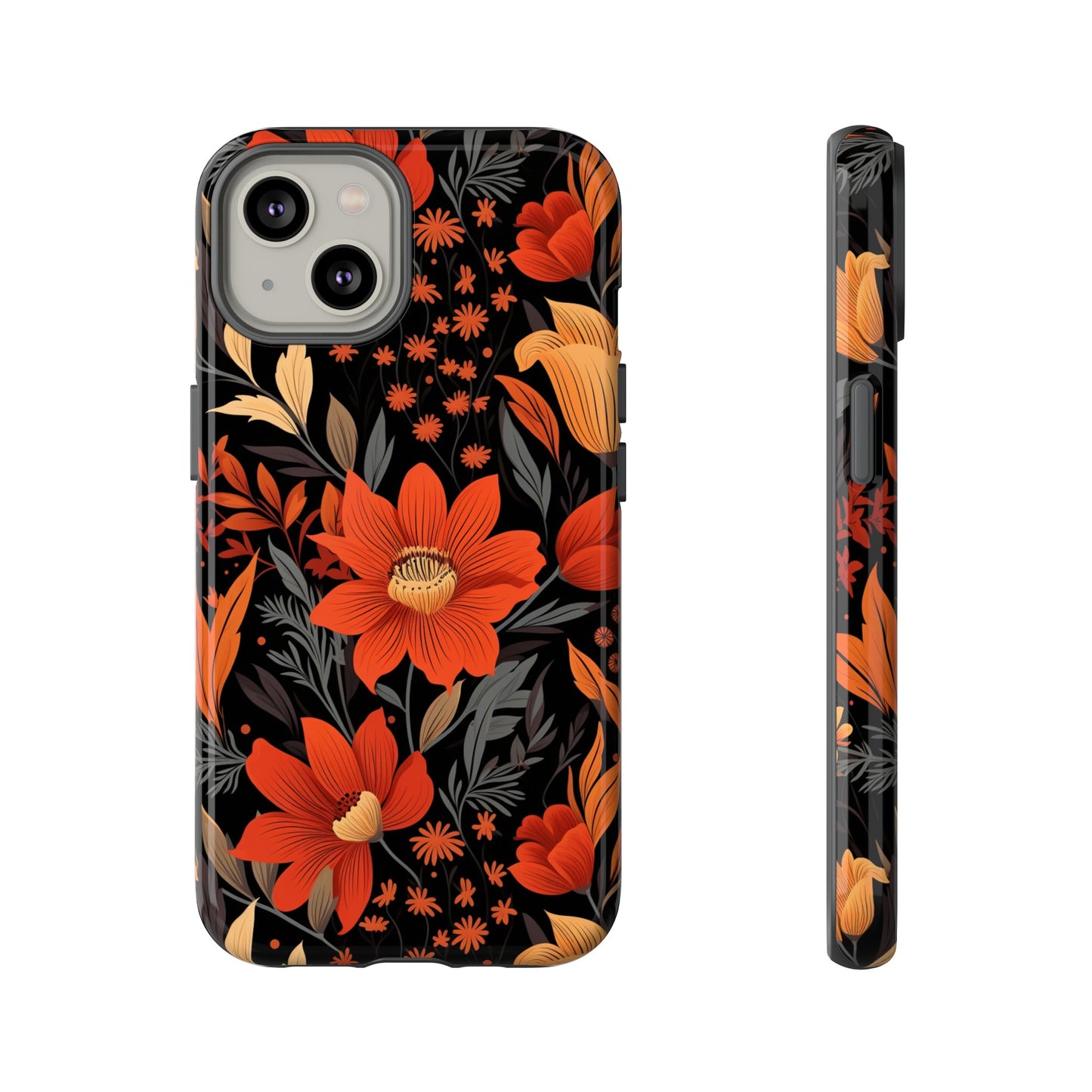 Autumn Blossom Noir: A Dark Floral Canvas Tough Case