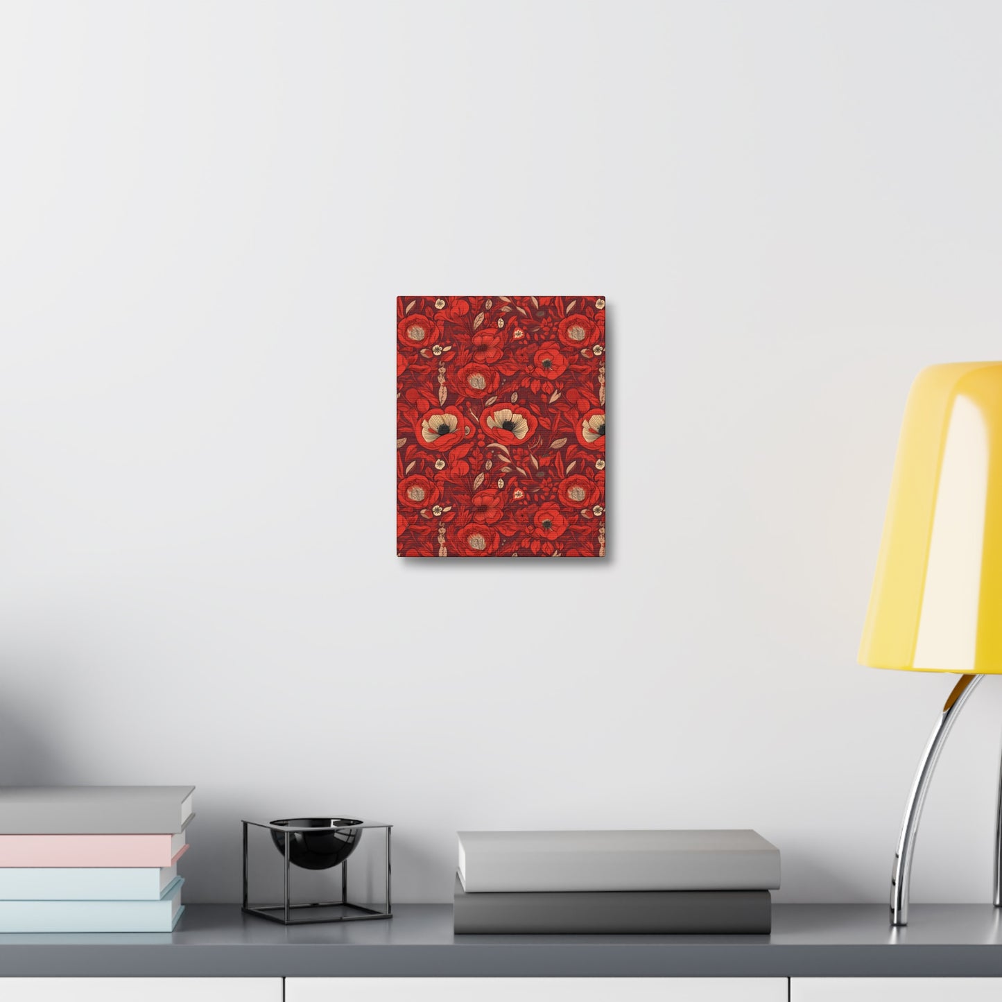 Radiant Spring Blossoms - Vibrant Red Floral Design - Wall Art Canvas