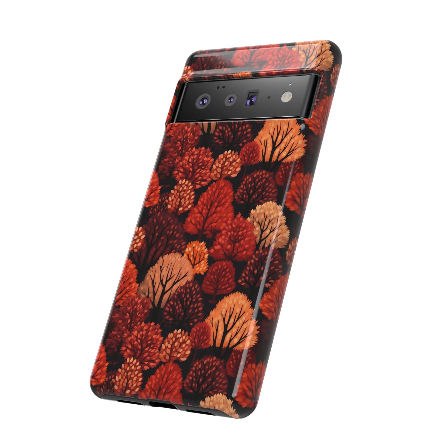 Crimson Forest: Autumn Trees in Vibrant Detail - Tough Phone Case