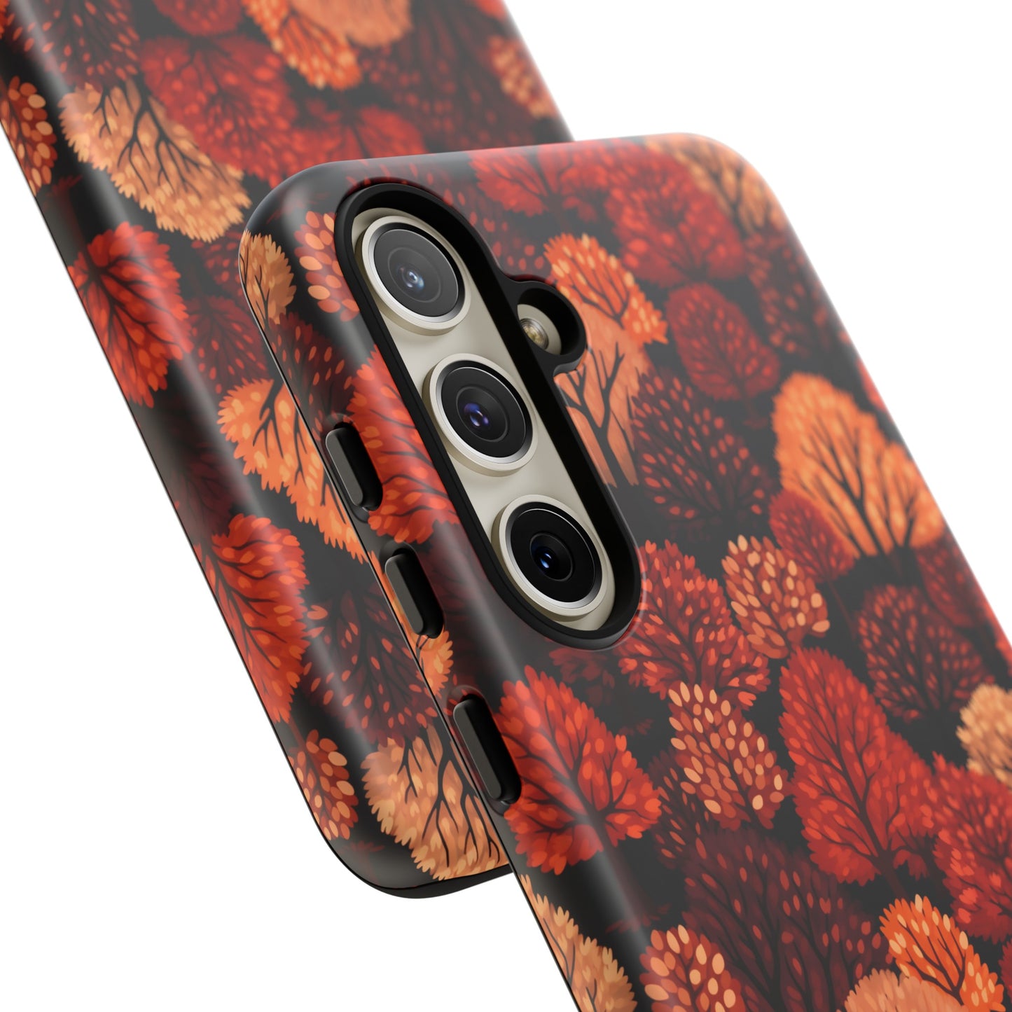 Crimson Forest: Autumn Trees in Vibrant Detail - Tough Phone Case