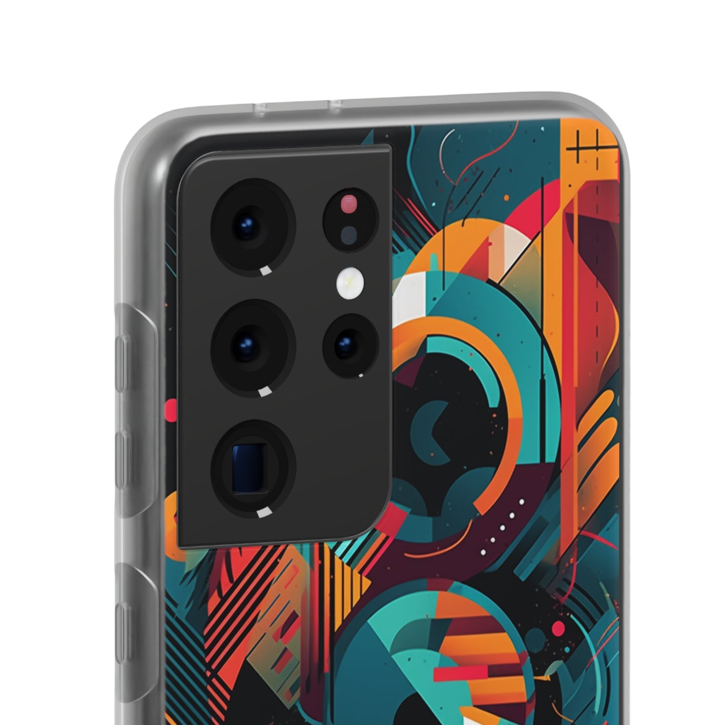 Vibrant Geometric Fusion Phone Case - Bold Squares & Circles Design - Flexi Cases Phone Case Pattern Symphony   