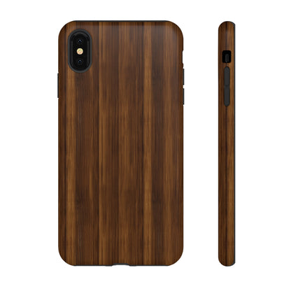 Luxurious Faux Dark Walnut Essence Phone Case - Rich and Refined Natural Wood Design - Tough Cases