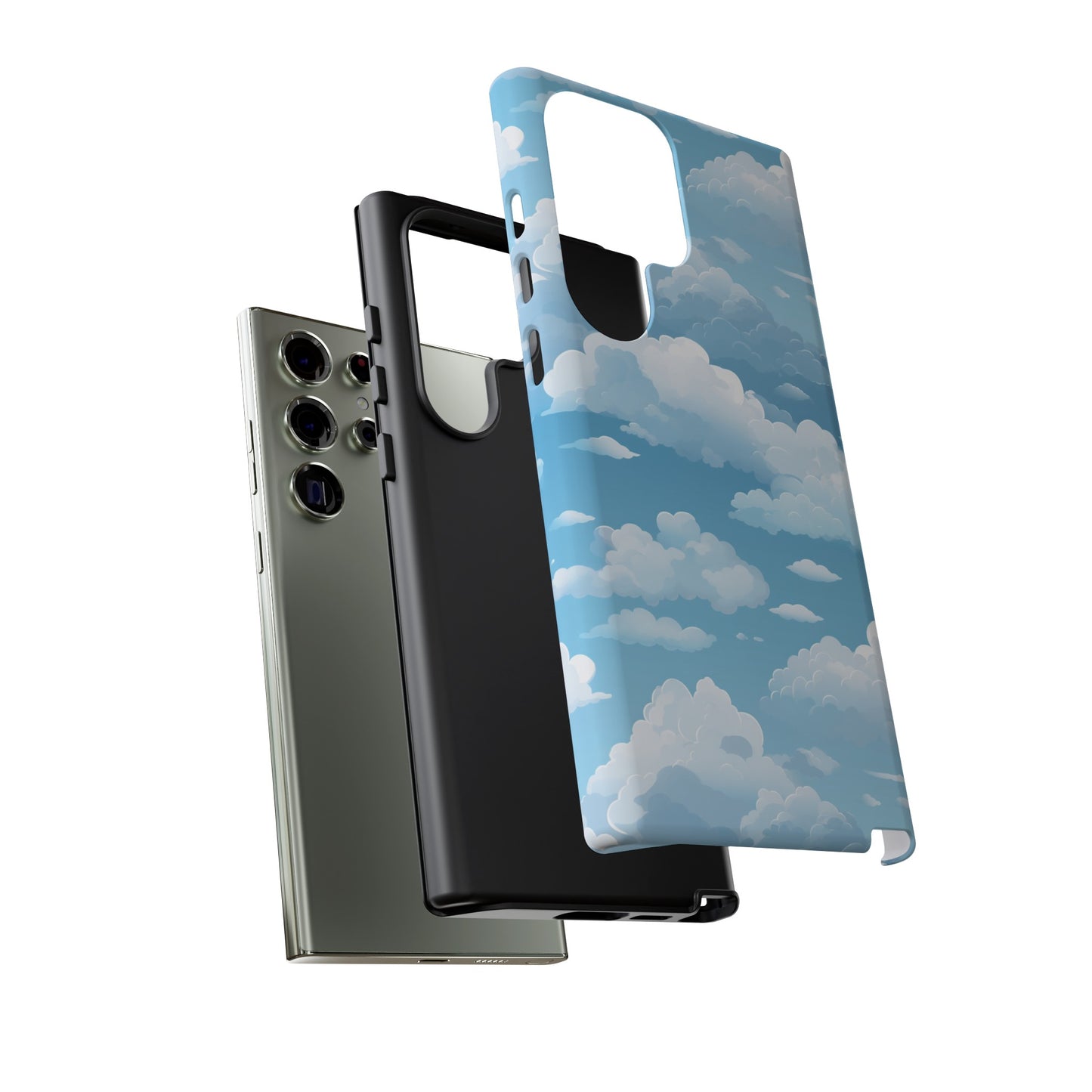 Azure Horizon Phone Case - Majestic Sky & Cloud Pattern - Tough Phone Case