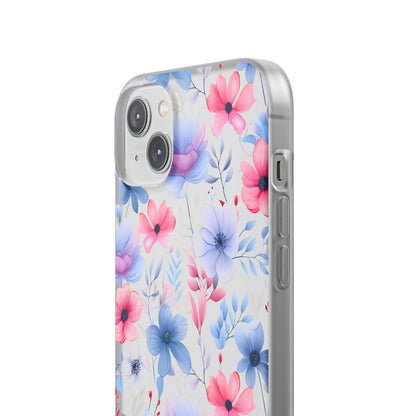 Floral Whispers - Soft Hues of Violets, Pinks, and Blues - Flexi Phone Case Phone Case Pattern Symphony   