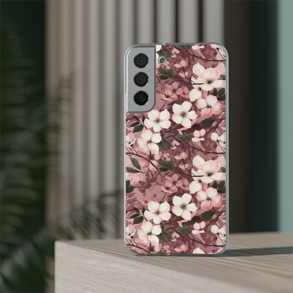 Sparse Dogwood Blossom Phone Case - Elegant Floral Design for Your Smartphone - Flexi Cases Phone Case Pattern Symphony Samsung Galaxy S22 Plus with gift packaging  