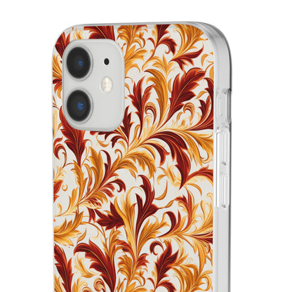 Swirling Autumn: Vortexes of Fall Foliage in Gold and Bronze - Flexible Phone Case