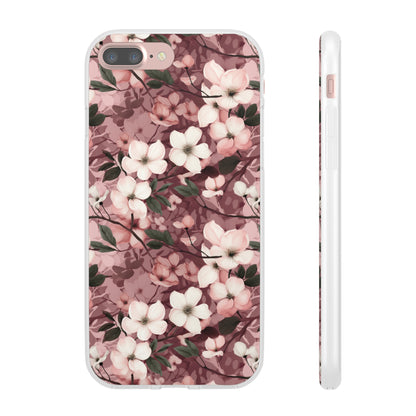 Sparse Dogwood Blossom Phone Case - Elegant Floral Design for Your Smartphone - Flexi Cases Phone Case Pattern Symphony   