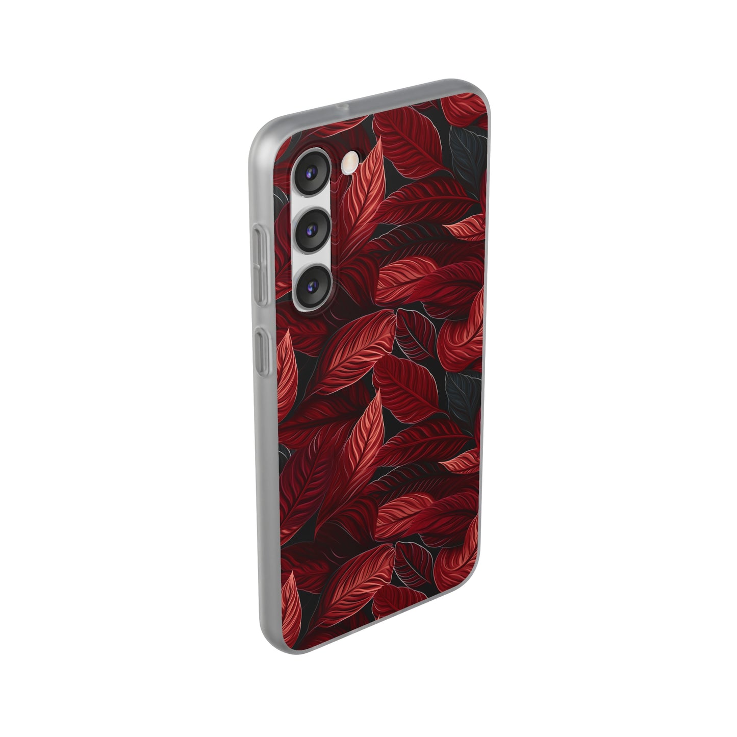 Scarlet Whispers: Lush Autumn Colours in Botanical Bliss - Flexible Phone Case