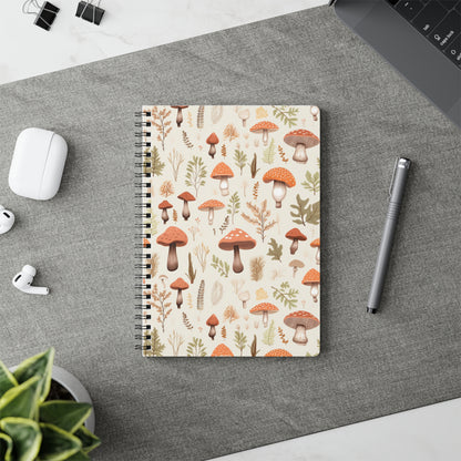 Mushroom Haven - Autumnal Tones Botanical Illustration Notebook (A5)