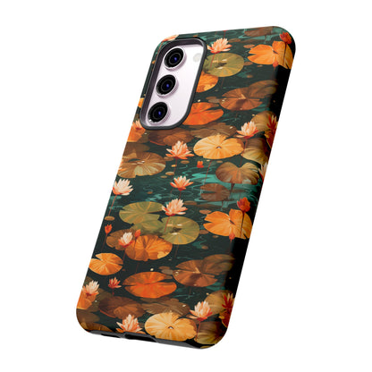 Orange Lotus Whisper: Autumn on the Water - Tough Phone Case