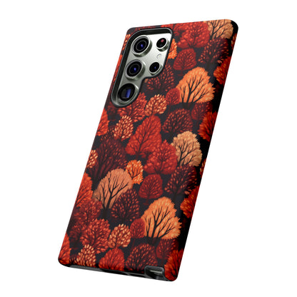 Crimson Forest: Autumn Trees in Vibrant Detail - Tough Phone Case