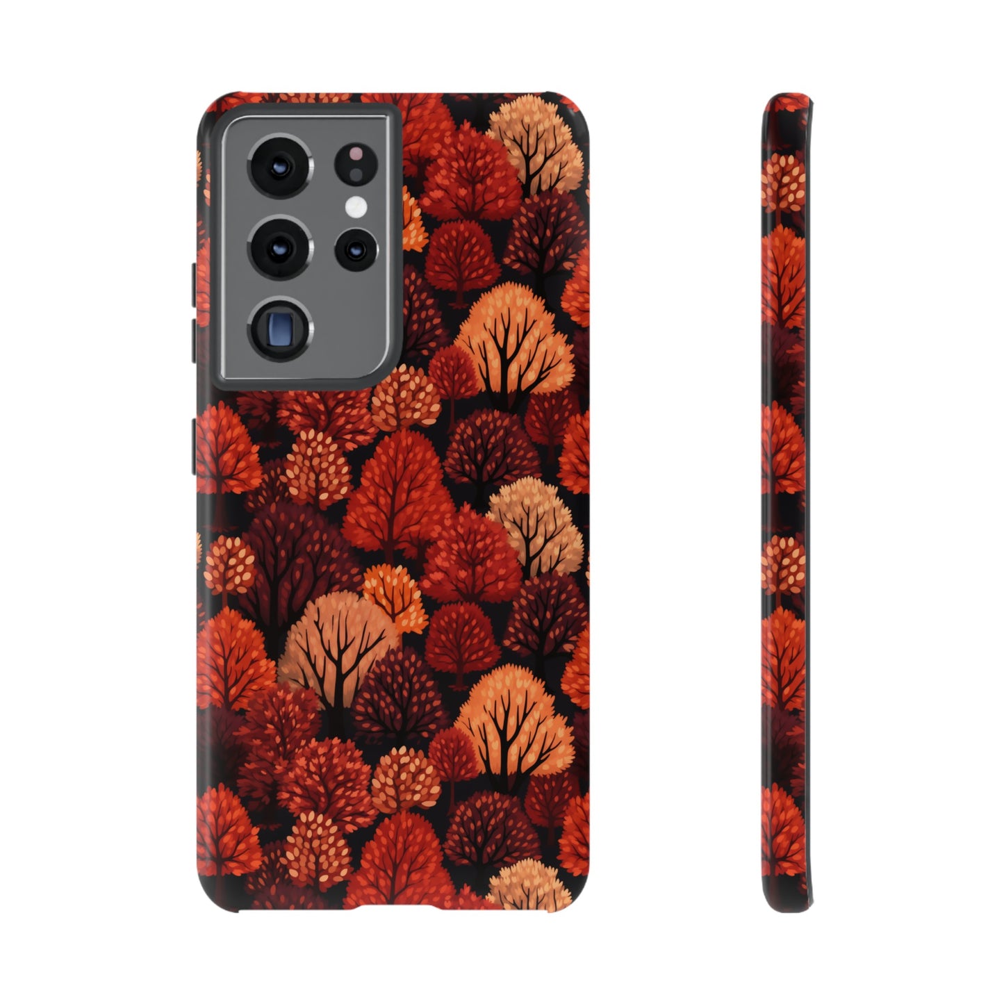 Crimson Forest: Autumn Trees in Vibrant Detail - Tough Phone Case