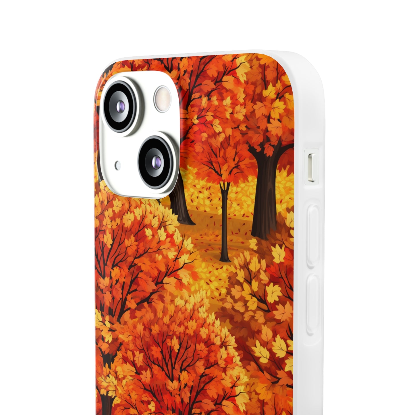 Impasto-Style Woodlands: High-Contrast Autumn Foliage - Flexible Phone Case