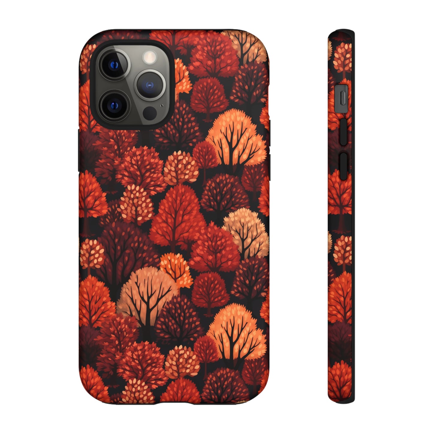 Crimson Forest: Autumn Trees in Vibrant Detail - Tough Phone Case