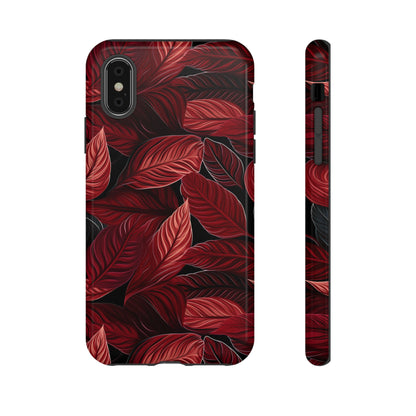 Scarlet Whispers: Lush Autumn Colours in Botanical Bliss - Tough Phone Case