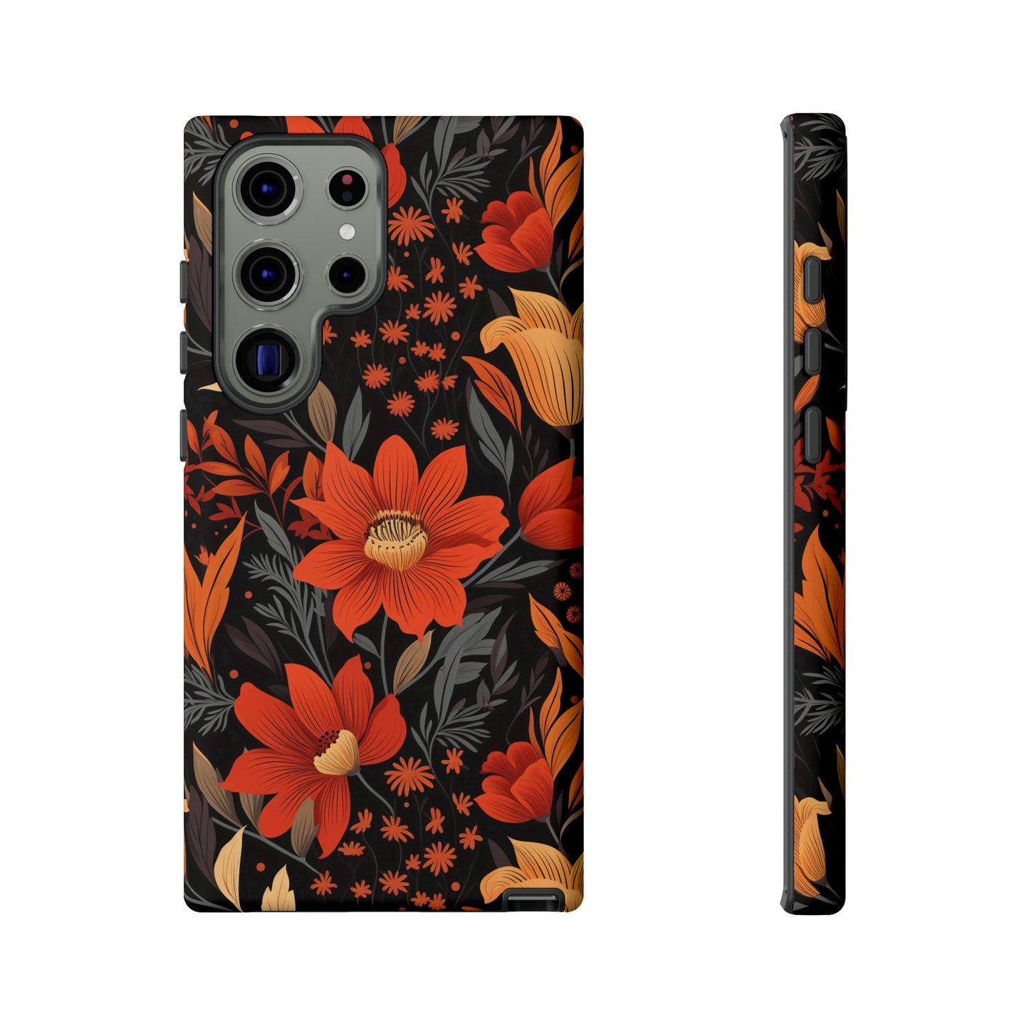 Autumn Blossom Noir: A Dark Floral Canvas Tough Case