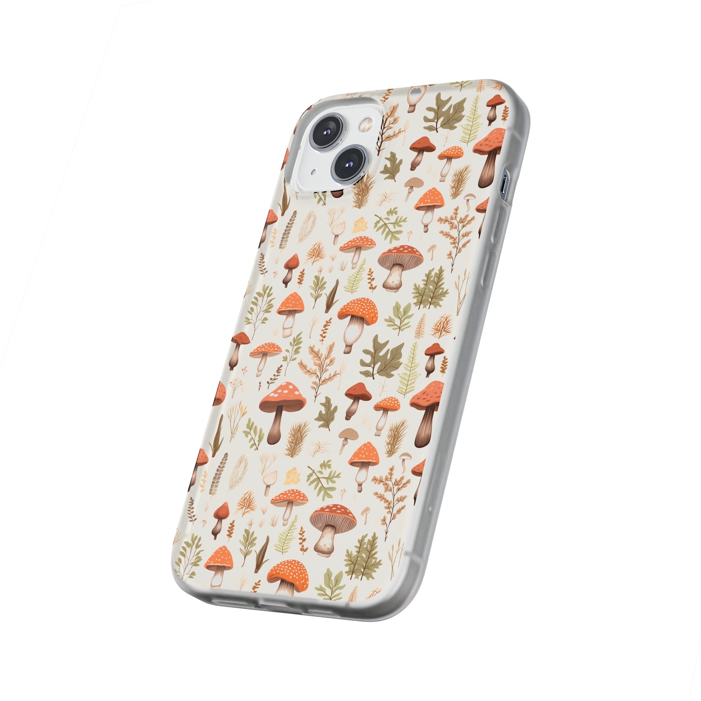 Mushroom Haven - Autumnal Tones Botanical illustration - Flexible Phone Case