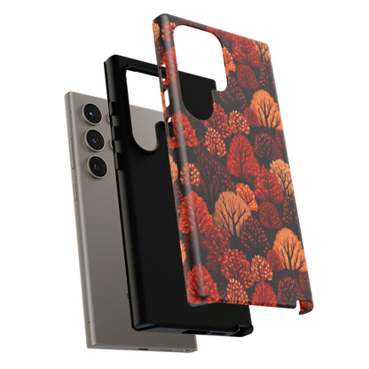 Crimson Forest: Autumn Trees in Vibrant Detail - Tough Phone Case