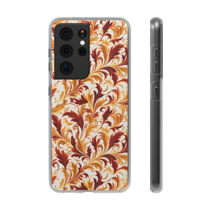 Swirling Autumn: Vortexes of Fall Foliage in Gold and Bronze - Flexible Phone Case