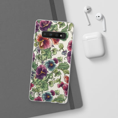 Watercolour Pansy Phone Case - Delicate Floral Elegance - Spring Collection - Flexi Cases Phone Case Pattern Symphony Samsung Galaxy S10  