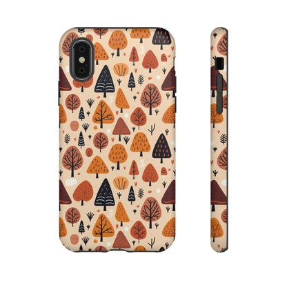 Terracotta Tree Tapestry: A Playful Autumn Mosaic - Tough Phone Case