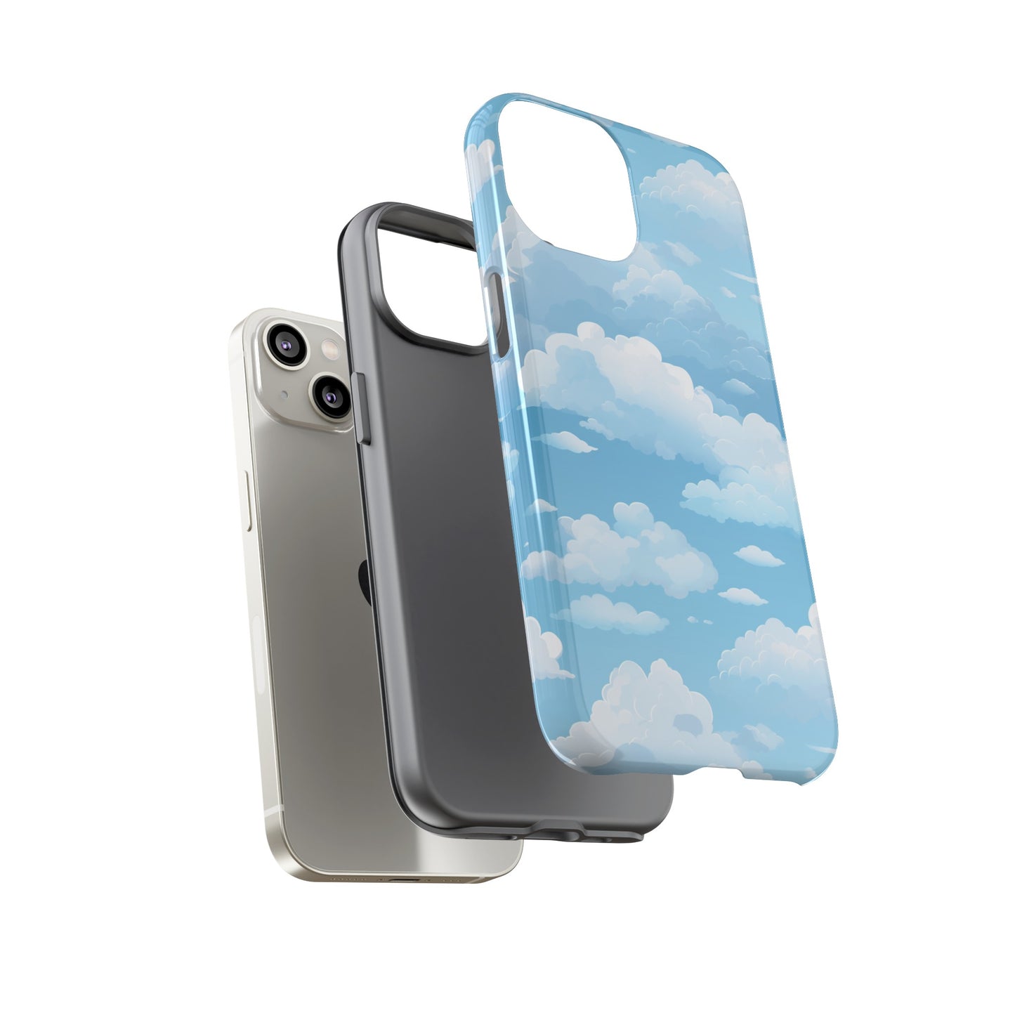 Azure Horizon Phone Case - Majestic Sky & Cloud Pattern - Tough Phone Case