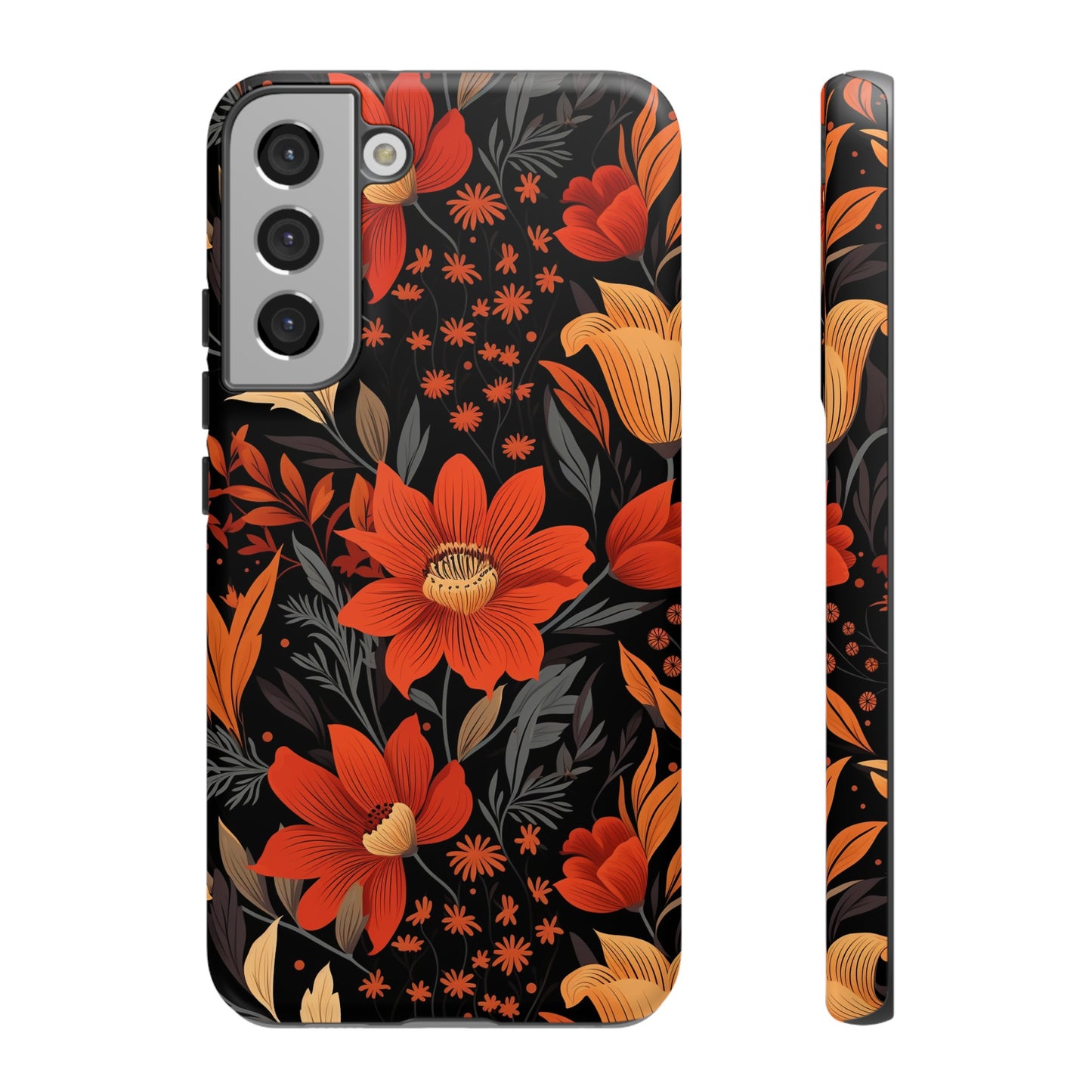 Autumn Blossom Noir: A Dark Floral Canvas Tough Case