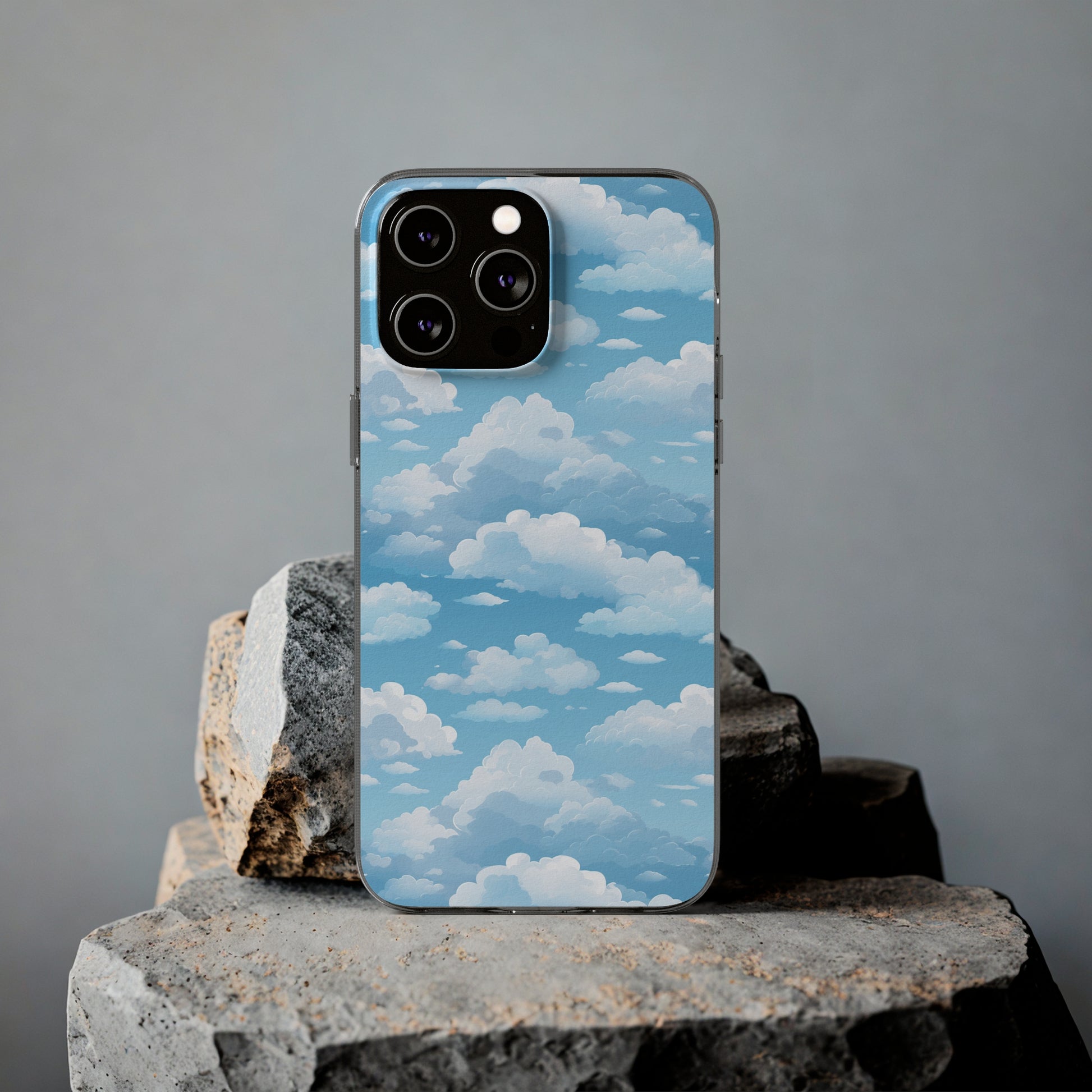 Boundless Azure Horizon - Calm Sky Design Soft Phone Case for IPhone, Samsung, and Google Pixel Phone Case Pattern Symphony   