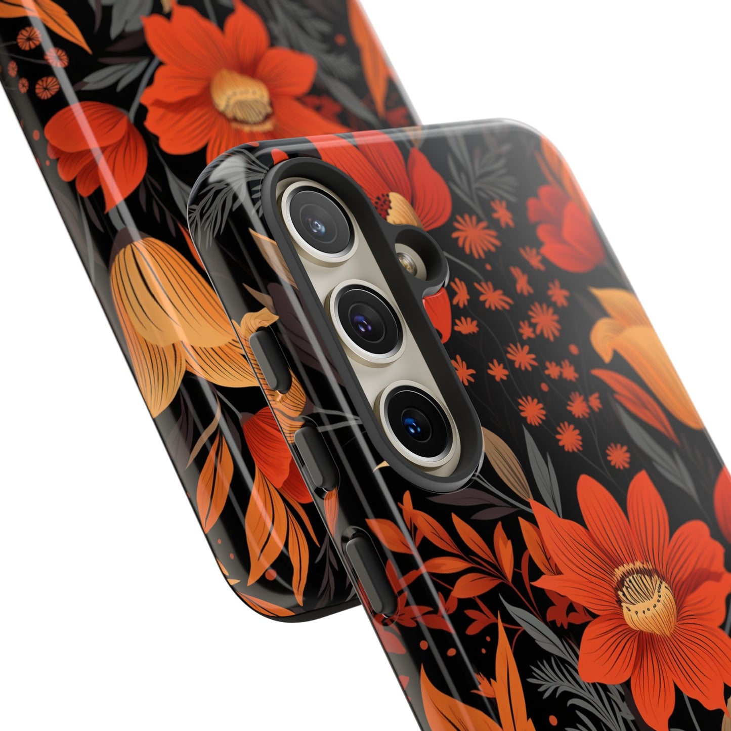 Autumn Blossom Noir: A Dark Floral Canvas Tough Case