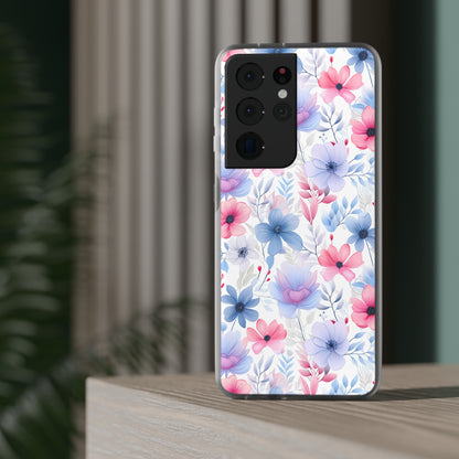 Floral Whispers - Soft Hues of Violets, Pinks, and Blues - Flexi Phone Case Phone Case Pattern Symphony Samsung Galaxy S21 Ultra with gift packaging  