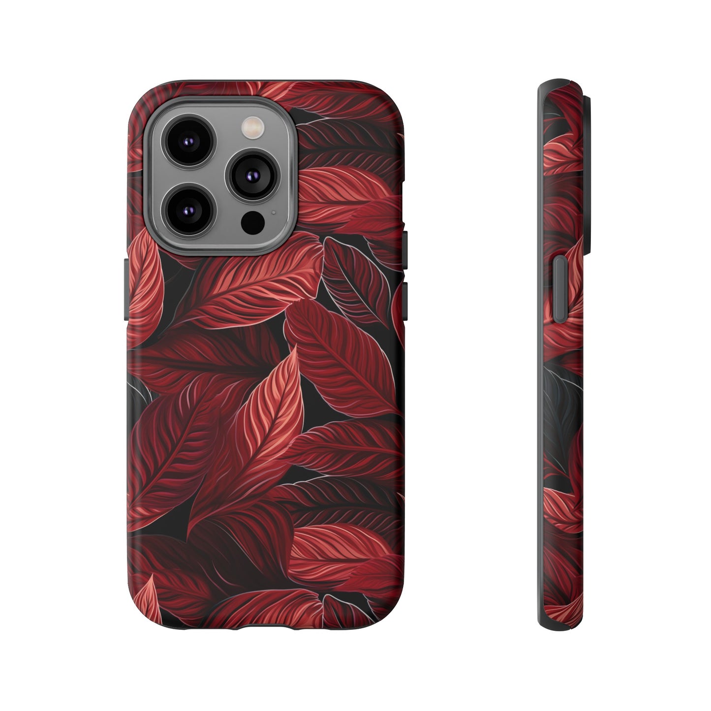 Scarlet Whispers: Lush Autumn Colours in Botanical Bliss - Tough Phone Case