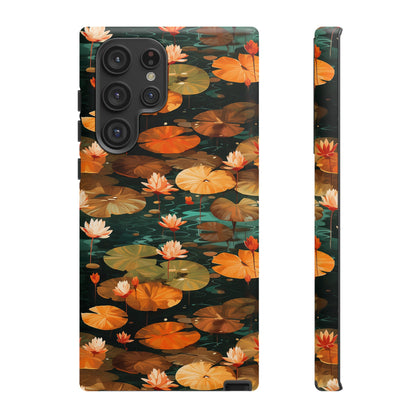 Orange Lotus Whisper: Autumn on the Water - Tough Phone Case