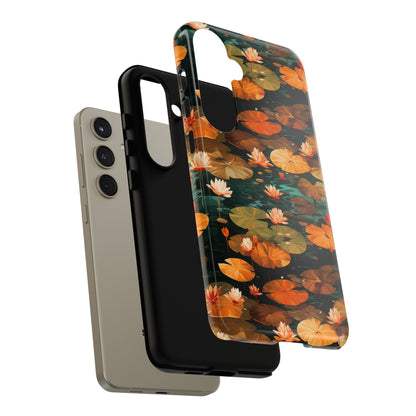 Orange Lotus Whisper: Autumn on the Water - Tough Phone Case