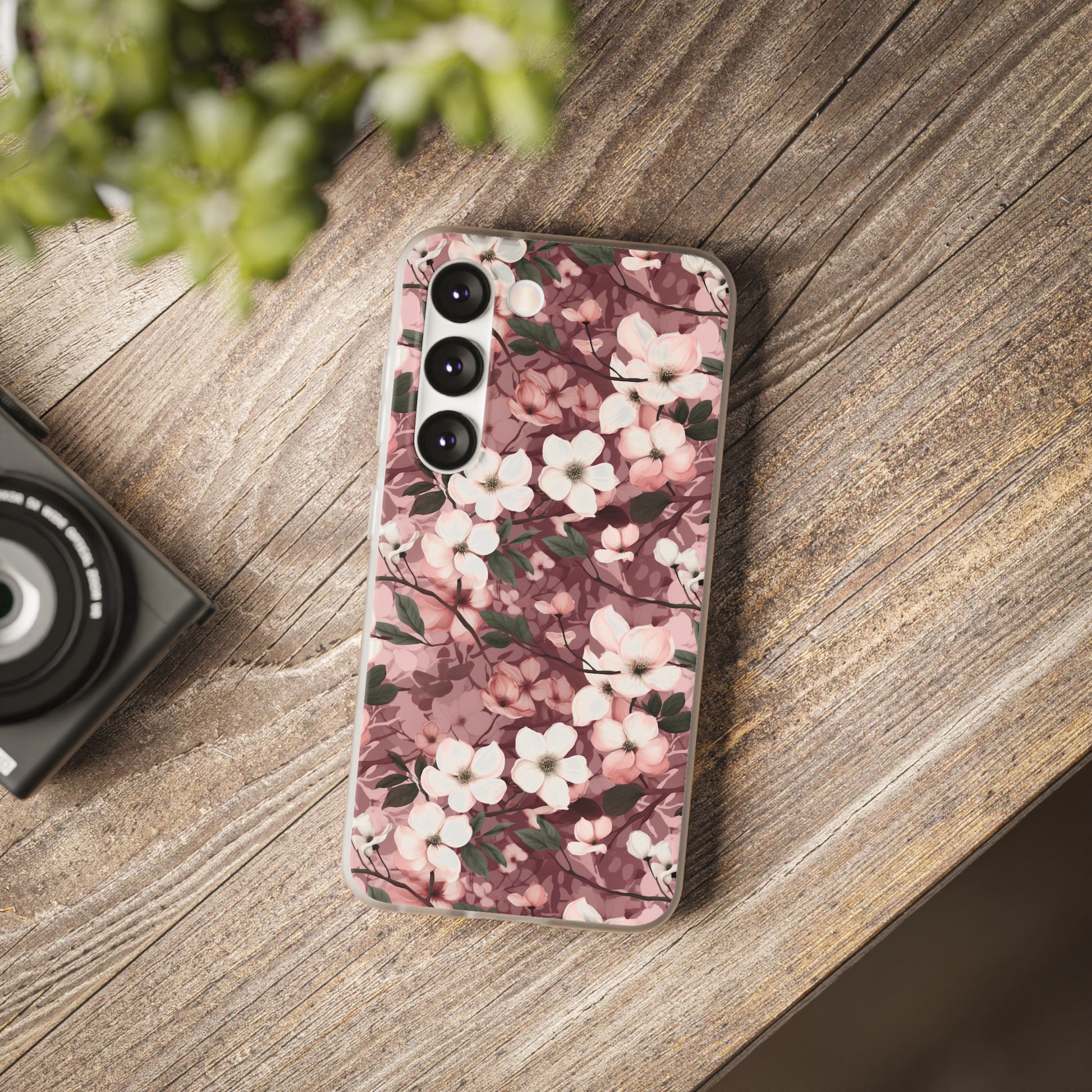 Sparse Dogwood Blossom Phone Case - Elegant Floral Design for Your Smartphone - Flexi Cases Phone Case Pattern Symphony   