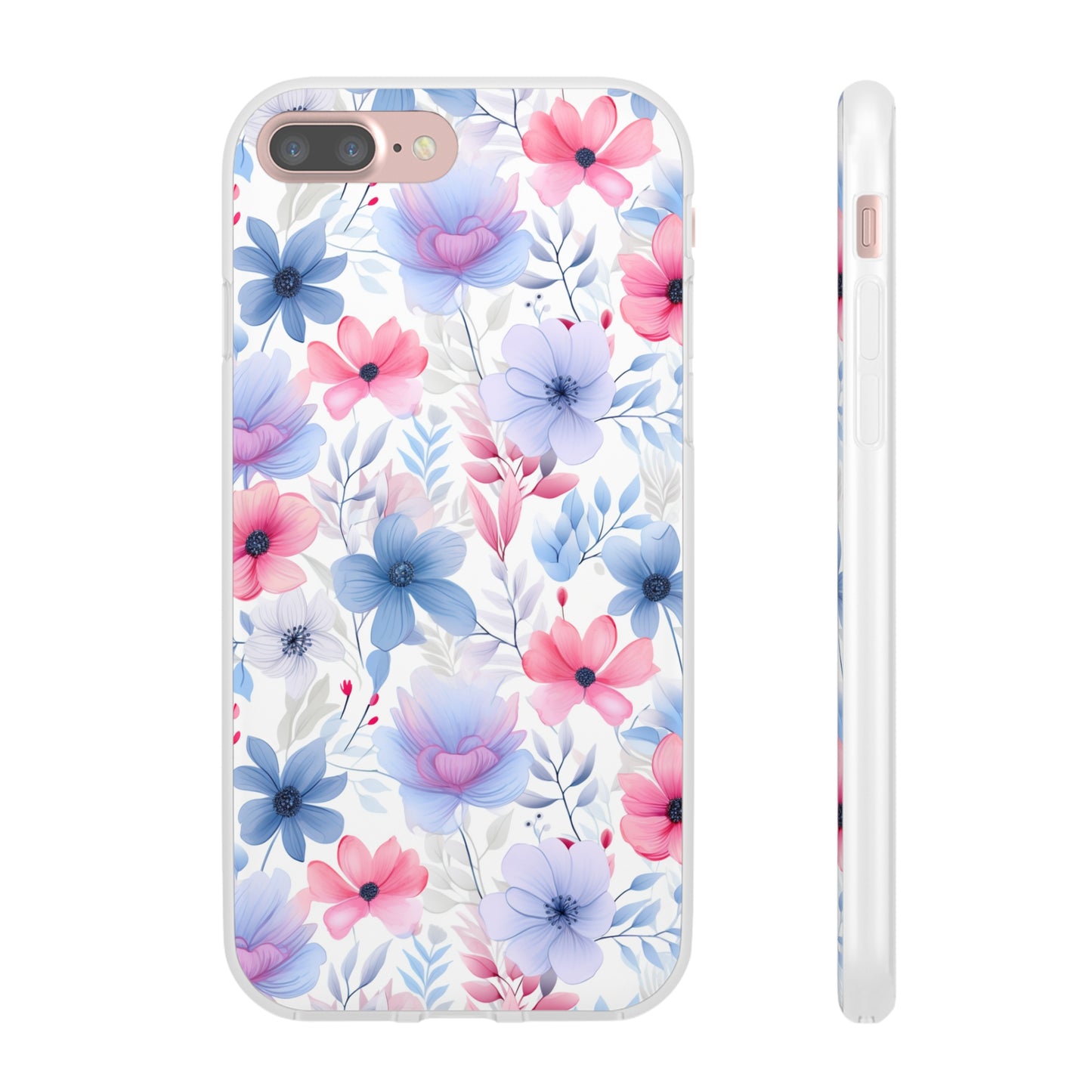 Floral Whispers - Soft Hues of Violets, Pinks, and Blues - Flexi Phone Case Phone Case Pattern Symphony   