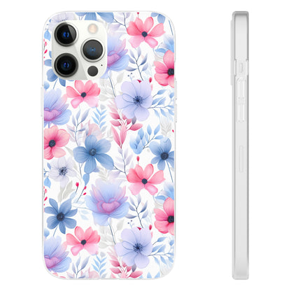 Floral Whispers - Soft Hues of Violets, Pinks, and Blues - Flexi Phone Case Phone Case Pattern Symphony   