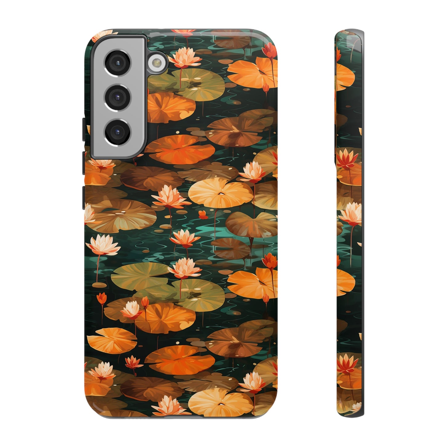 Orange Lotus Whisper: Autumn on the Water - Tough Phone Case