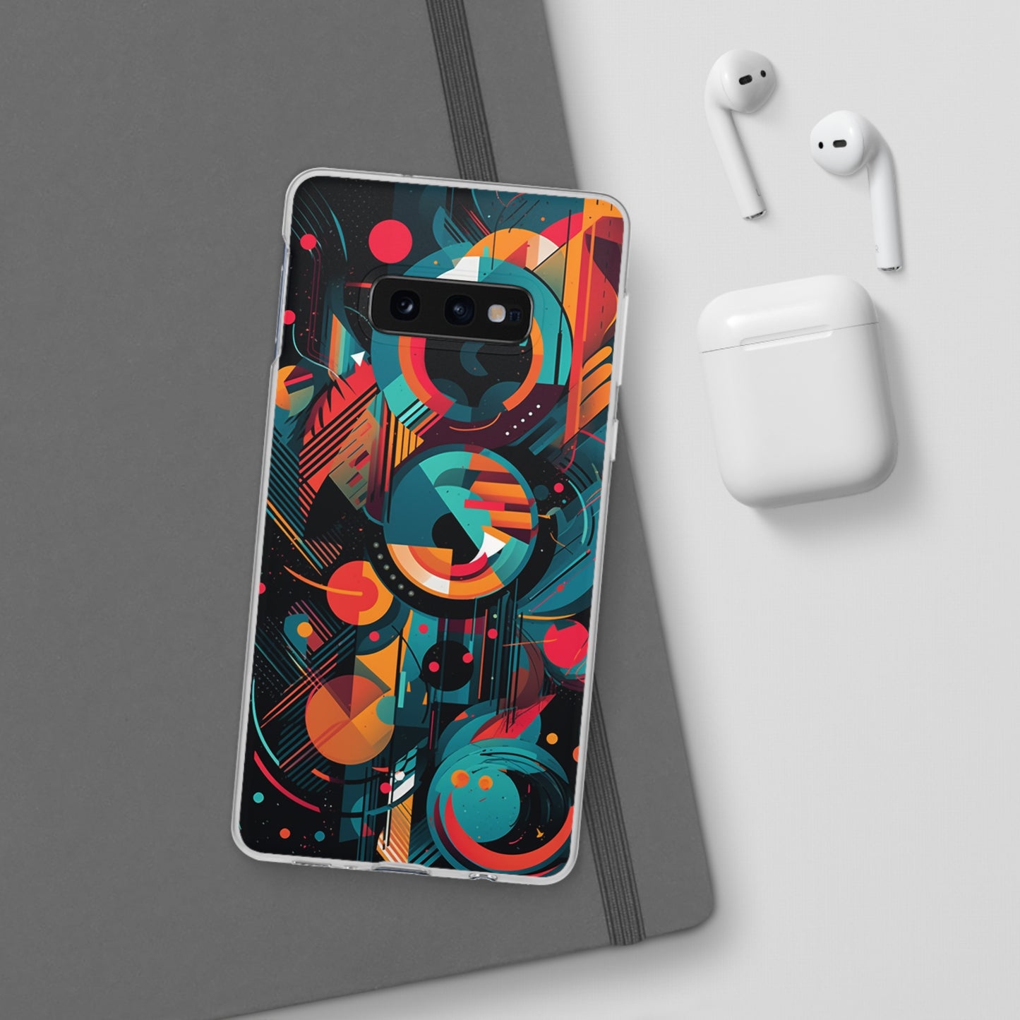 Vibrant Geometric Fusion Phone Case - Bold Squares & Circles Design - Flexi Cases Phone Case Pattern Symphony Samsung Galaxy S10E  