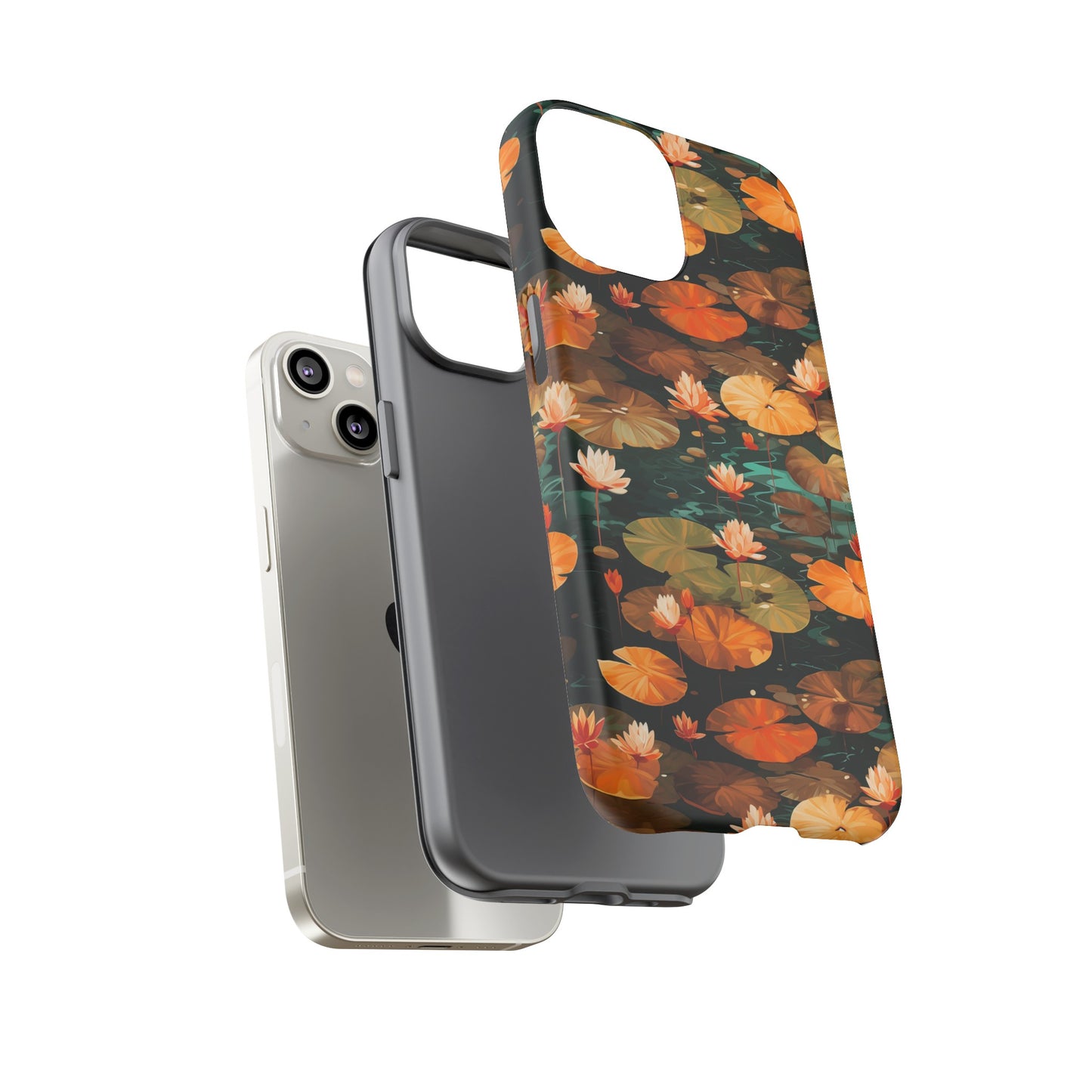 Orange Lotus Whisper: Autumn on the Water - Tough Phone Case